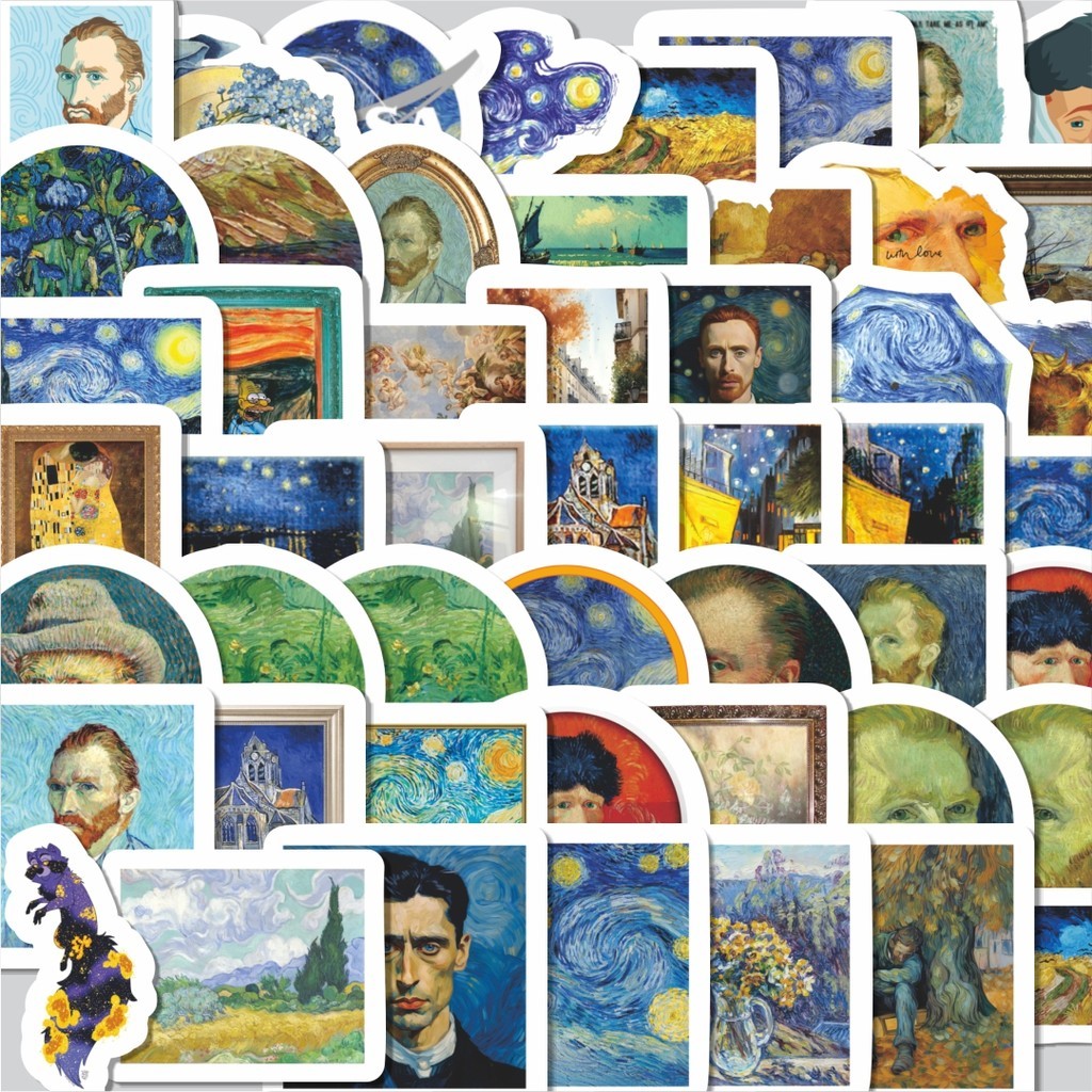 

Stiker Cutting Pack Sticker Lukisan Van Gogh Sticker Isi 100Pcs Series Aesthetic Lucu Keren Untuk Koper Bahan Vynil