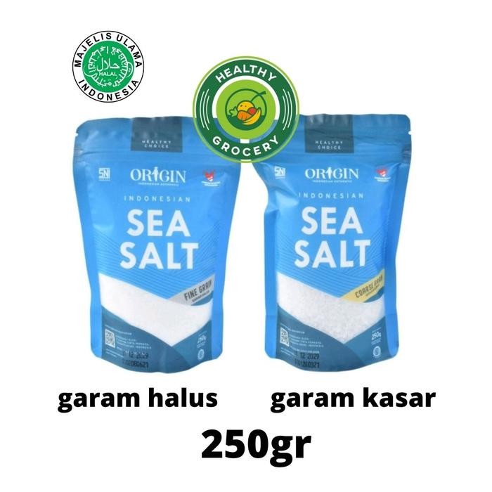 

Terlaris~[Bongkar Gudang] Origin Sea Salt 250gr / Fine / Coarse Grain / Garam Laut Halus / Kasar - KASAR