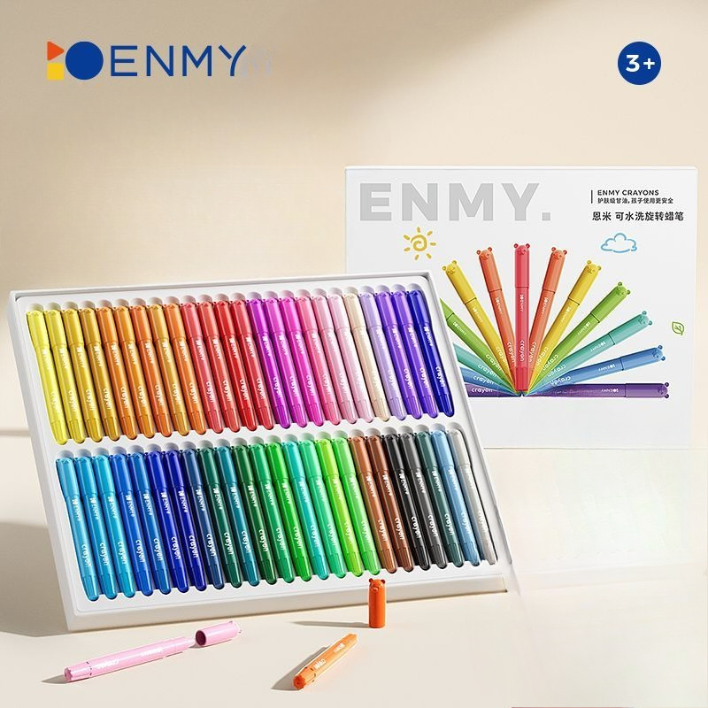 

ENMY Silky Crayon Set 12/24/36/48 Warna Crayon Anak-anak Tidak Kotor Tangan Dapat Dicuci