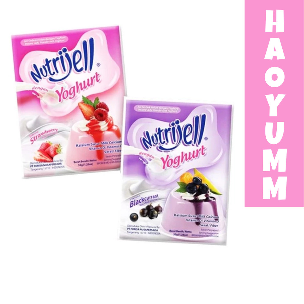 

NUTRIJELL YOGHURT BLACKCURRANT STRAWBERRY 35 GRAM ( HAOYUMM )