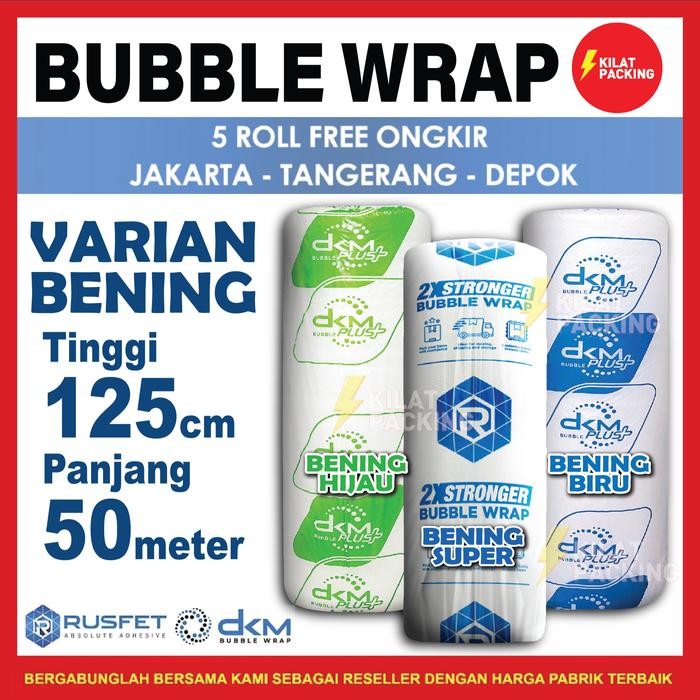 

PLASTIK BUBBLE WRAP BENING MURAH 125CM X 50M / BUBBLE WRAP DKM PLUS - BENING HIJAU [terlaris]