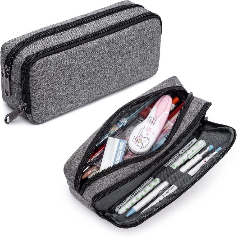 

Cute Nylon Pencil Case Portable Large Capacity Double Layered Stationery Box School Supplies Creative Student Stationery Bag