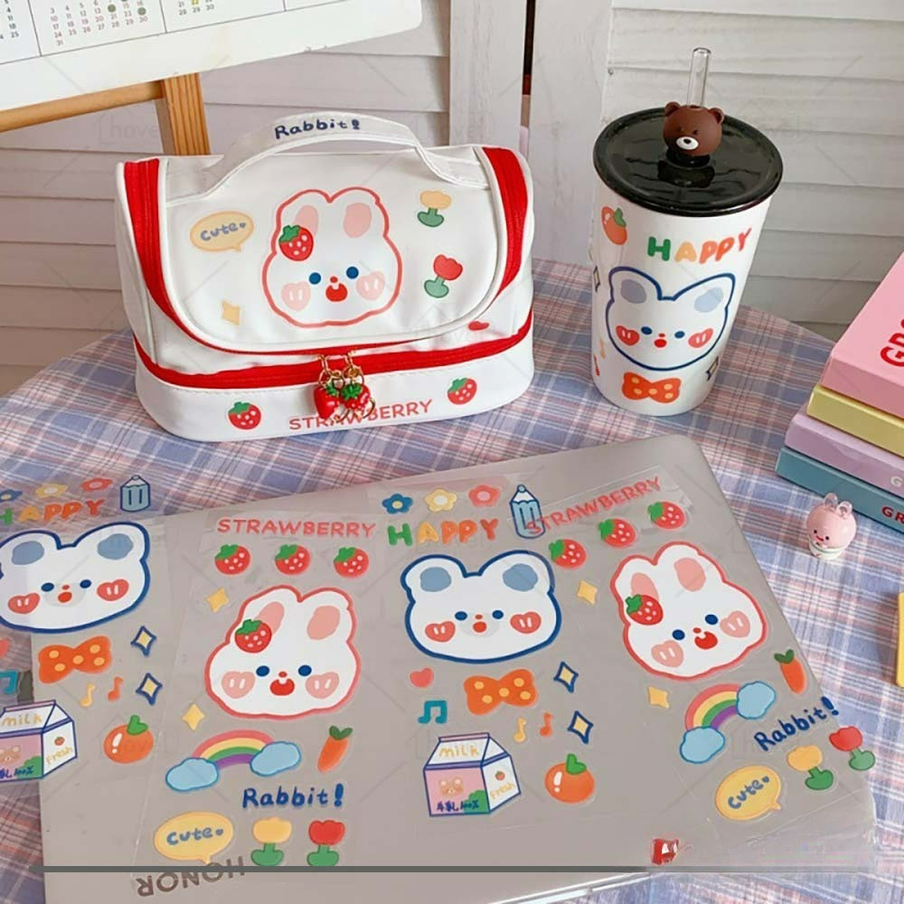 

Sticker Lucu DIY Dekorasi Casing Hp Laptop Scrapbook Botol Tumblr Karakter Rabbit Bear