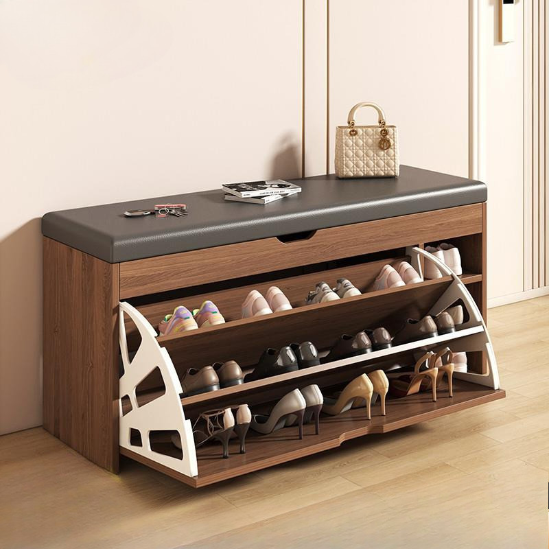 Rak Sepatu Sofa Lemari Sepatu Kayu Rak Sepatu Tertutup Anti Debu Bench Storage Sepatu Rak Sepatu Kay