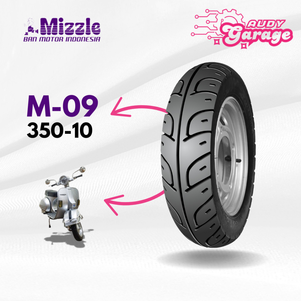 Ban Motor Vespa Ring 10 Mizzle M09 350-10 Ban Tubles Depan Belakang