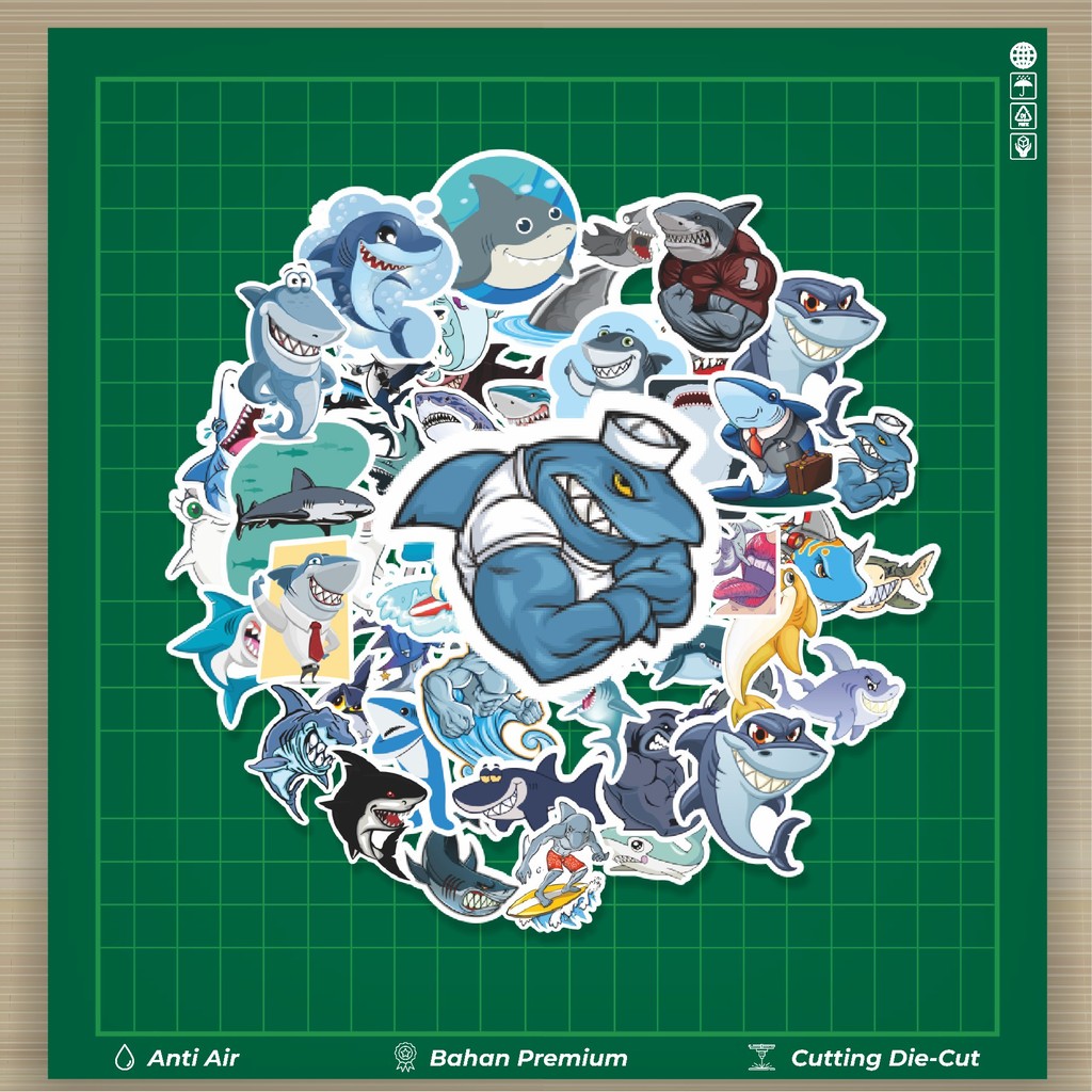 

HOT 50 PCS STIKER Stiker Hewan Shark [Hiu] Stiker Fashion Cars Decal Dingin Kartu Album Custom Vinyl Anti Air- Sticker Aesthetic Buku Journal Koper Casing HP Tablet Laptop Helm Motor Botol Minum