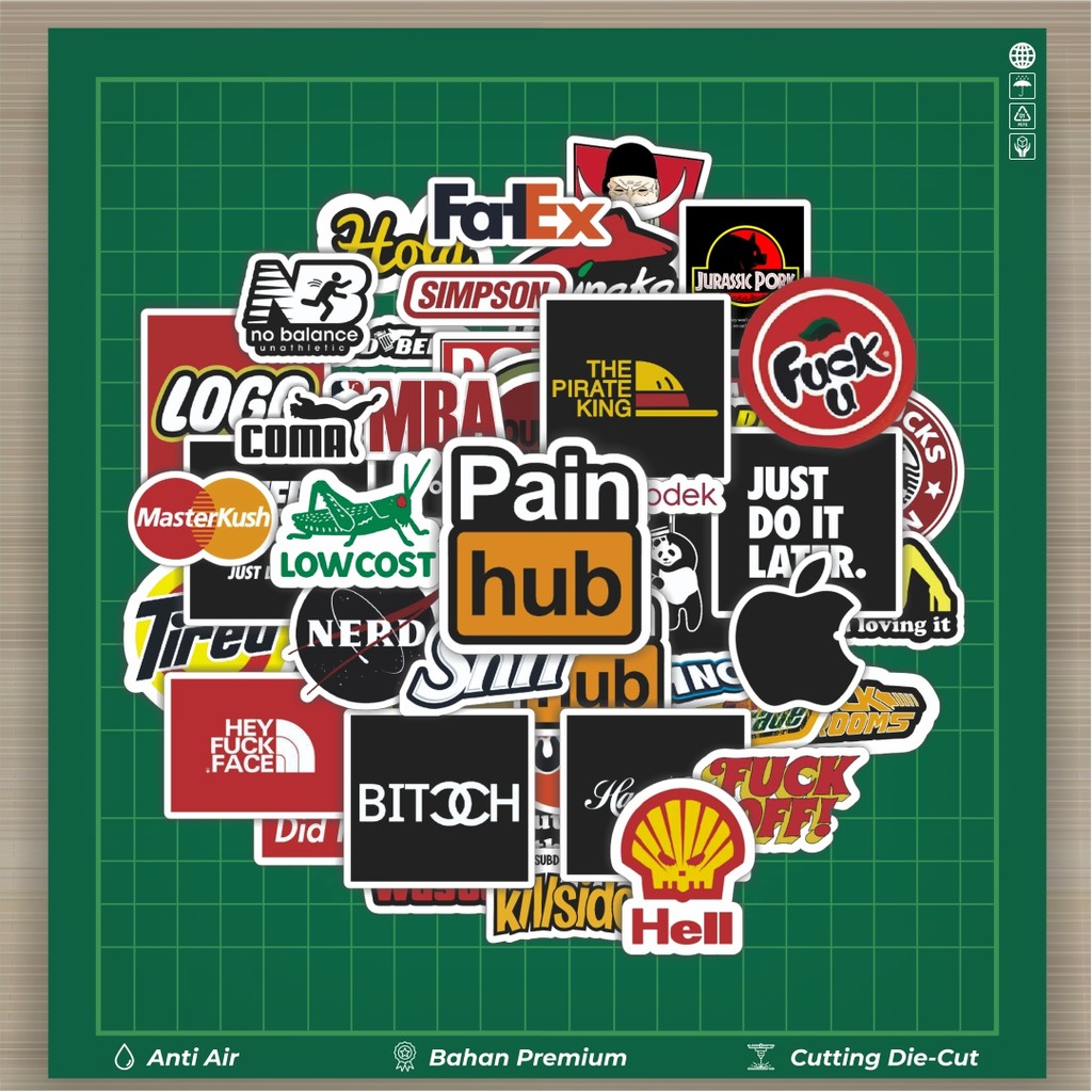 

HOT 50 PCS STIKER Stiker Random Logo Parodi Versi 4 Stiker Fashion Cars Decal Dingin Kartu Album Custom Vinyl Anti Air- Sticker Aesthetic Buku Journal Koper Casing HP Tablet Laptop Helm Motor Botol Minum