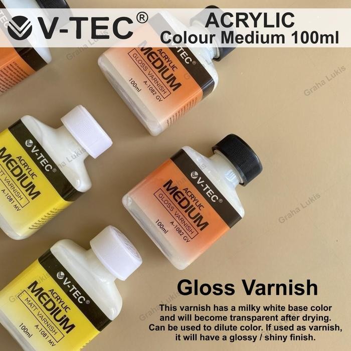 

V-TEC Acrylic Medium Gloss / Matt Varnish 100ml - Gloss