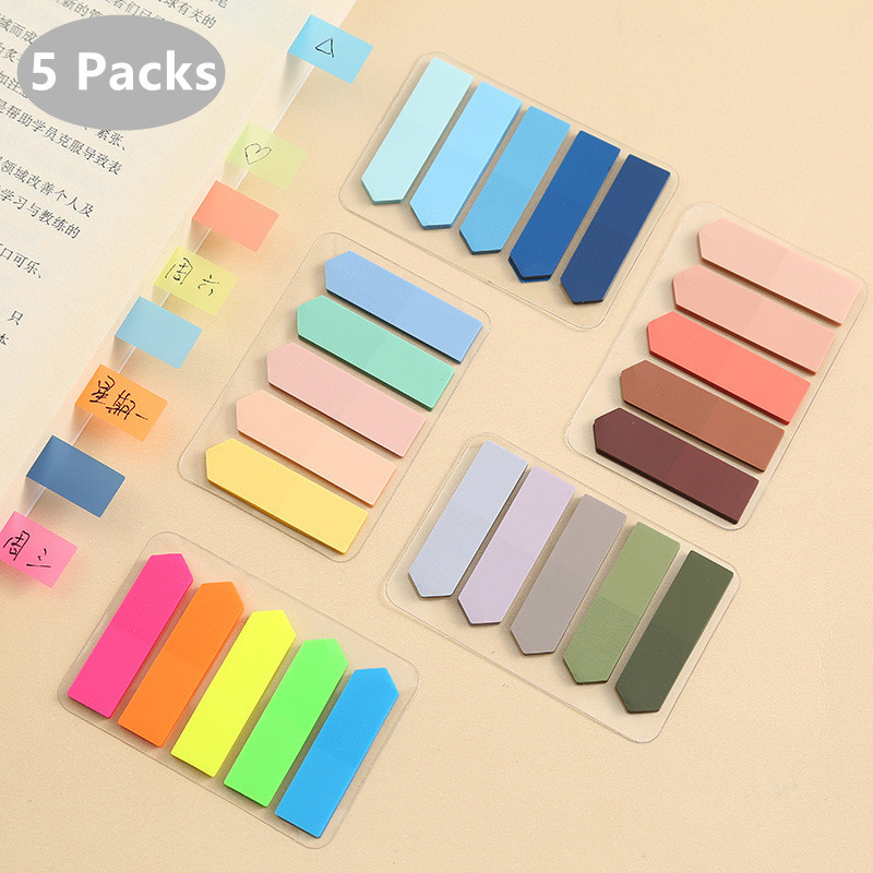 

5Packs/Set Transparent Sticky Notes Self-Adhesive BookMarkers Annotation Reading Book Clear Tab Kawaii Cute Stationery
