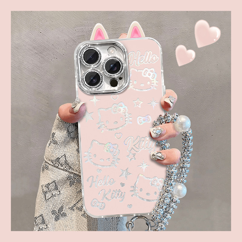 Hello kitty Pola berongga silikon Case Cocok untuk HP OPPO Realme C55 4G C53 C51 C35 C33 C30 C21A C1