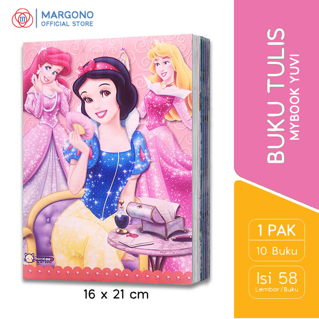 

My Book Yuvi Buku Tulis Tebal A5 Disney Princess Official 58 Lembar - 10 Buku Sekolah