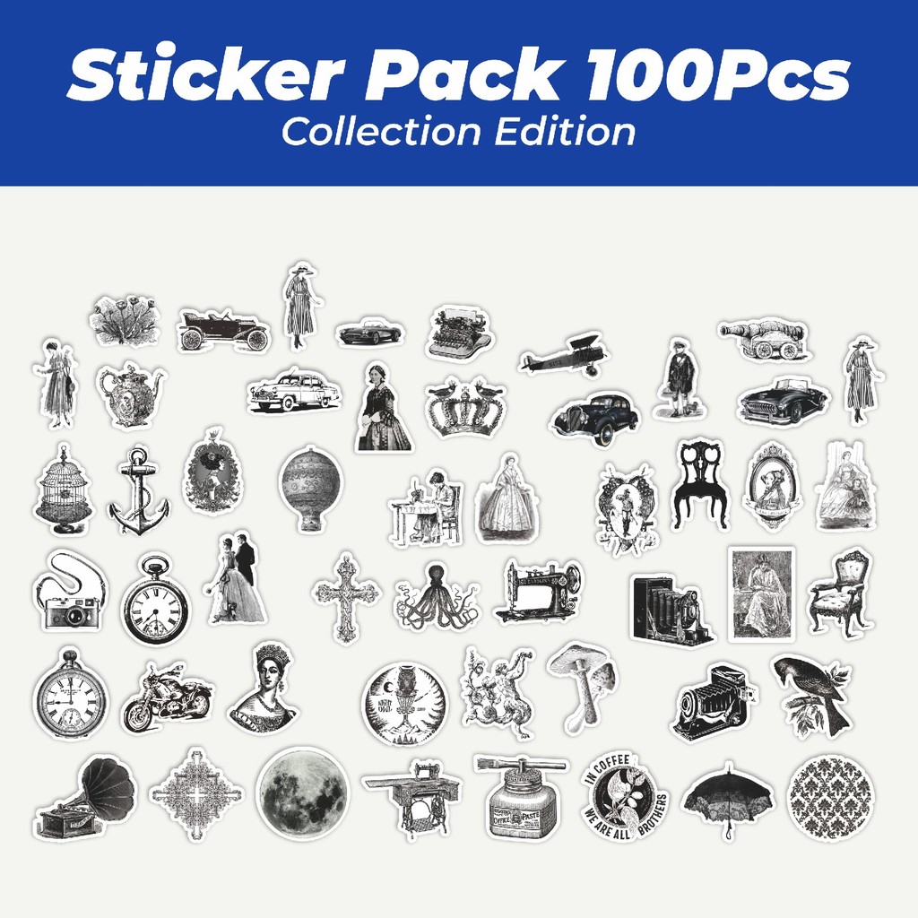 

Hot Stiker Retro Classical Bnw Lucu Anti Air Stikers Berperekat Waterproof Sticker Decal Buat Motor Helm Buku Journal Koper Casing HP Laptop Botol Minum