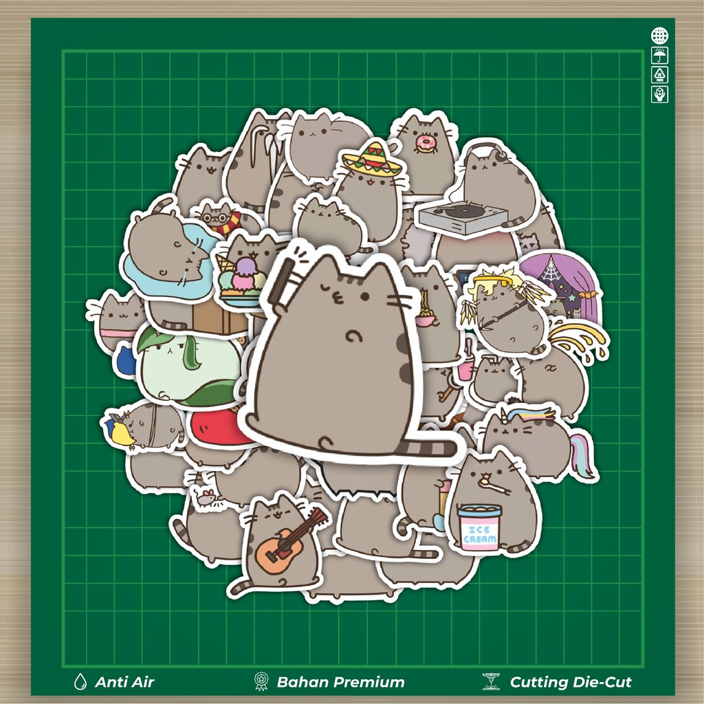

HOT 50 PCS STIKER Stiker Funny Pusheen Cats [Kucing Pusheen yang Lucu] Stiker Fashion Cars Decal Dingin Kartu Album Custom Vinyl Anti Air- Sticker Aesthetic Buku Journal Koper Casing HP Tablet Laptop Helm Motor Botol Minum