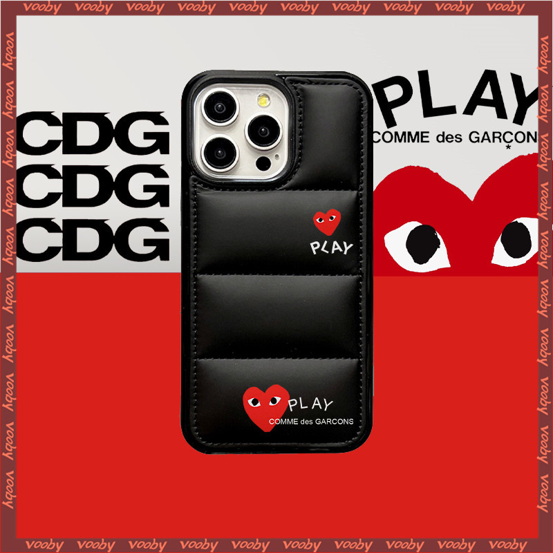 CDG PLAY COMME des GARCONS label kartun keras cangkang Jaket bawah Kasus telepon Cocok untuk IPhone1