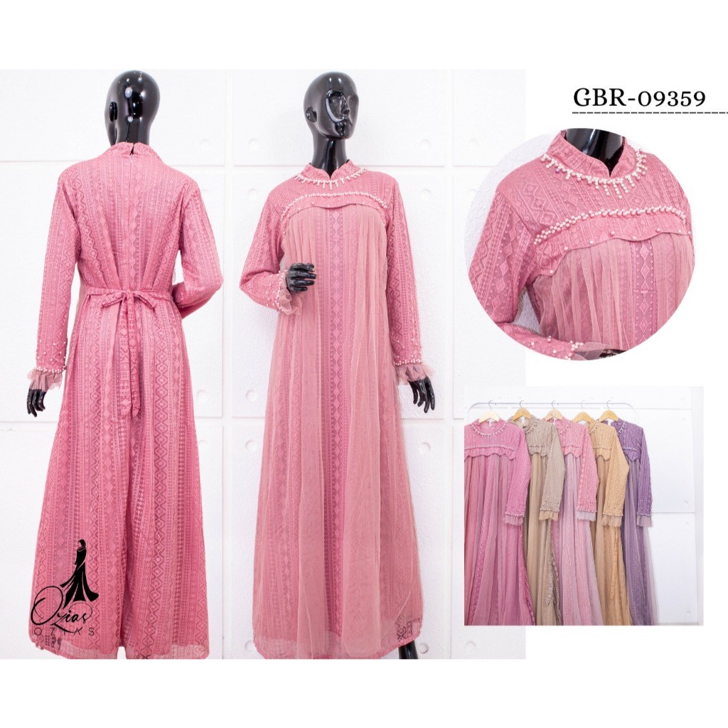 GAMIS OZIAS BROKAT ROSE 09359 LD 105 I Gamis Pesta Simpel I Gamis Wisuda Remaja