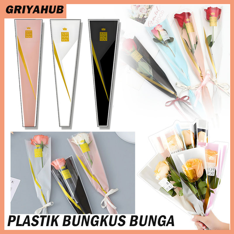 

50 Lembar Plastik Single Flower/ Single Flower Rose Packing Selves/Kertas Pembungkus Buket Satu Bunga Mawar