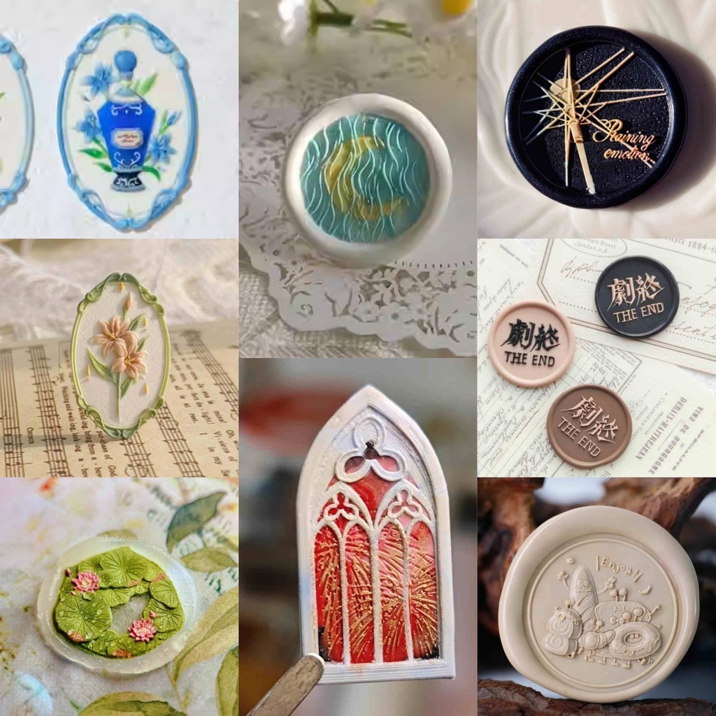 

2025 New Fire Seal Seal Head Special-Shaped Multi-Layer Relief Wedding Invitation Envelope Sealing Brass Stamp Toy