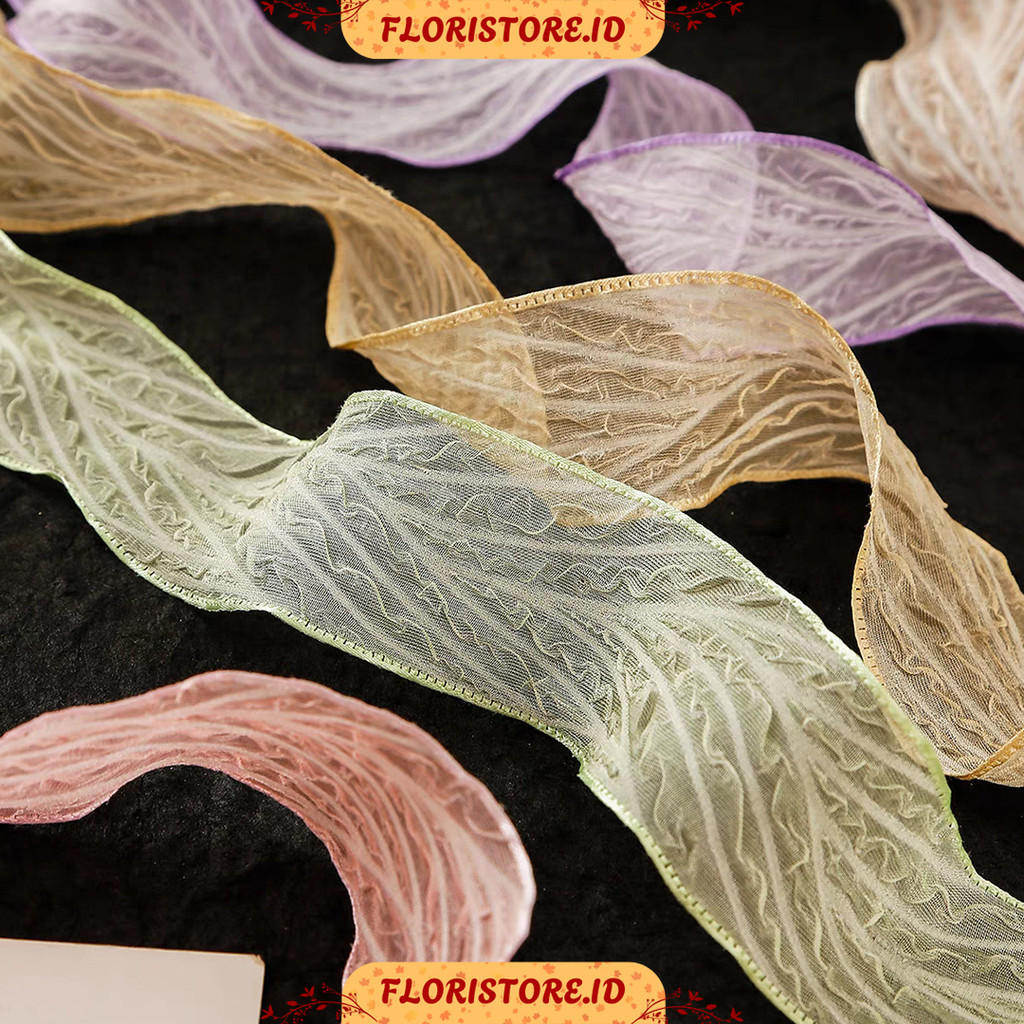 

TREE LEAF PATTERN RIBBON / PITA KAIN / PITA KADO / FLORIST SUPPLY