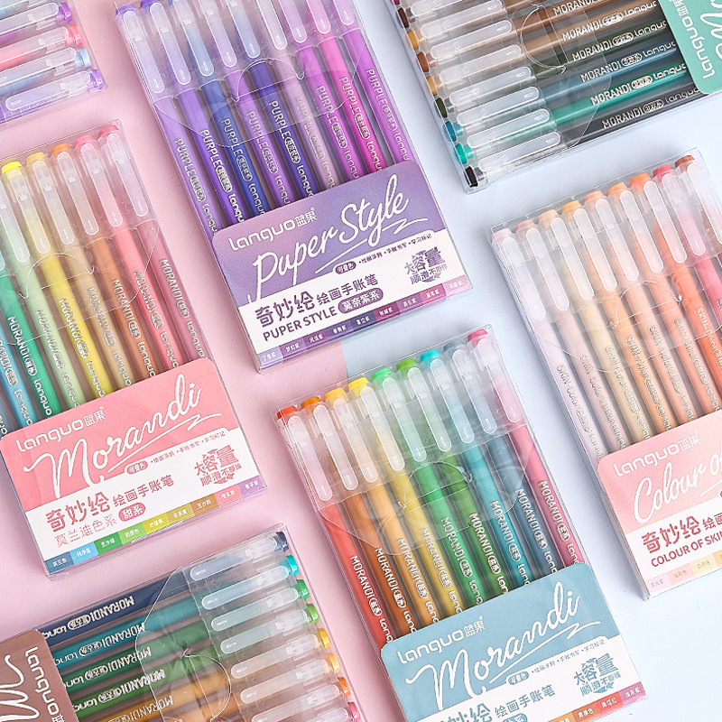 

9 Pcs/Set Morandi Colored Pens Multi Color Drawing Ink Gel Pen Art Marker Liner Students School Office Painting Stationery