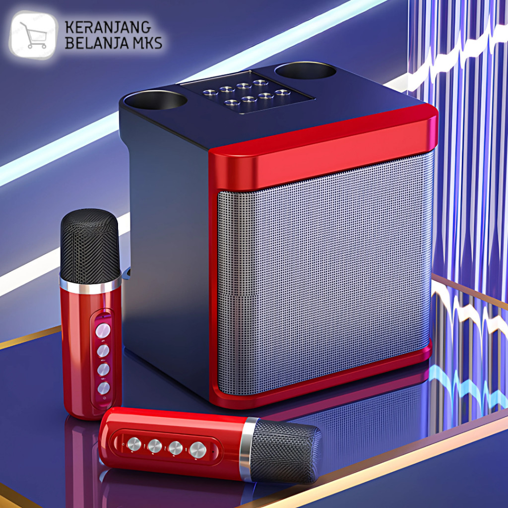 Speaker Bluetooth Karaoke 2 MIC HD Sound Quality Speaker Bluetooth Portable