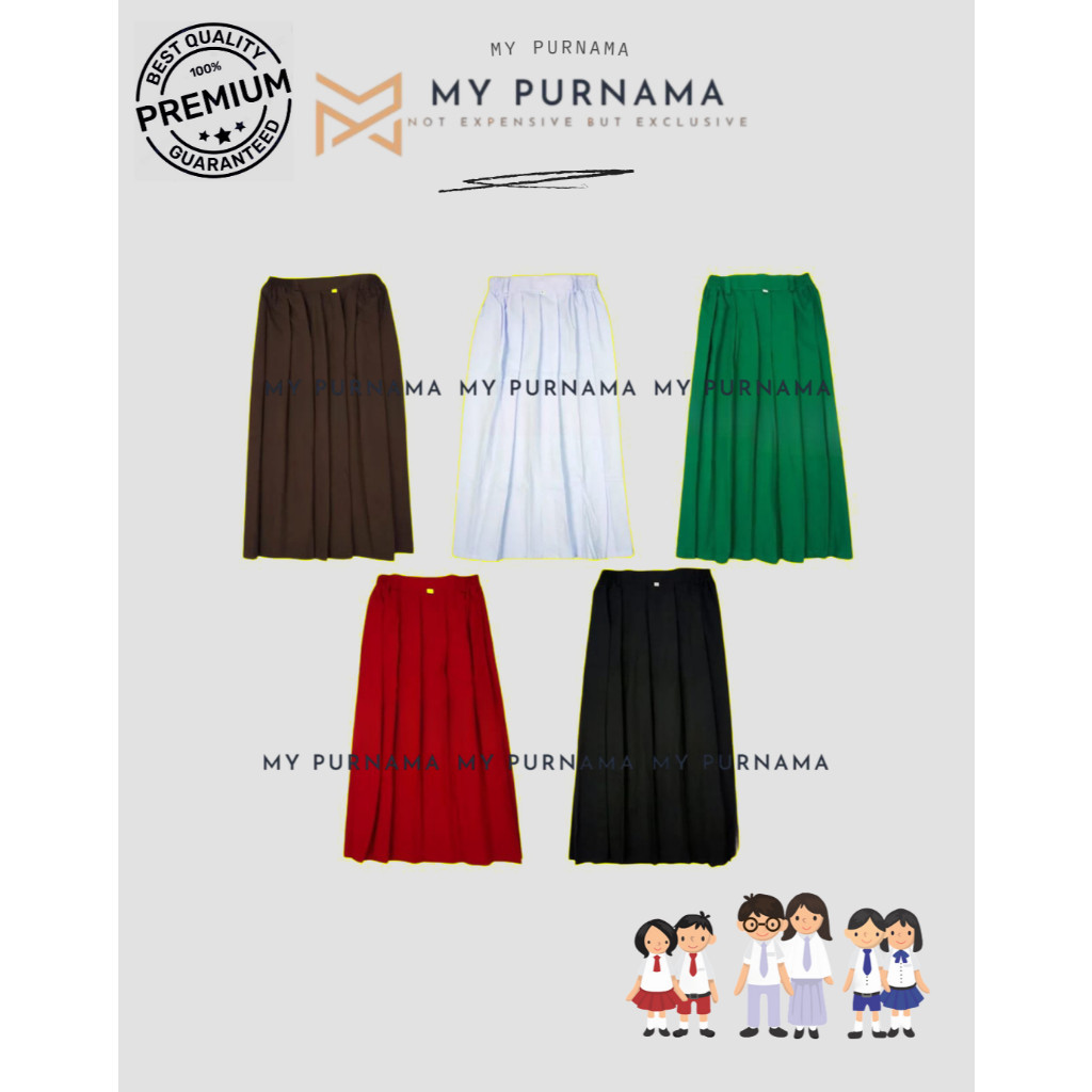 

TERBARU Rok Panjang Sekolah SD Perempuan Seragam Sekolah SD MI Rok Panjang Rempel Lipit Merah Coklat Hitam Putih Hijau - Seragam Sekolah - My Purnama