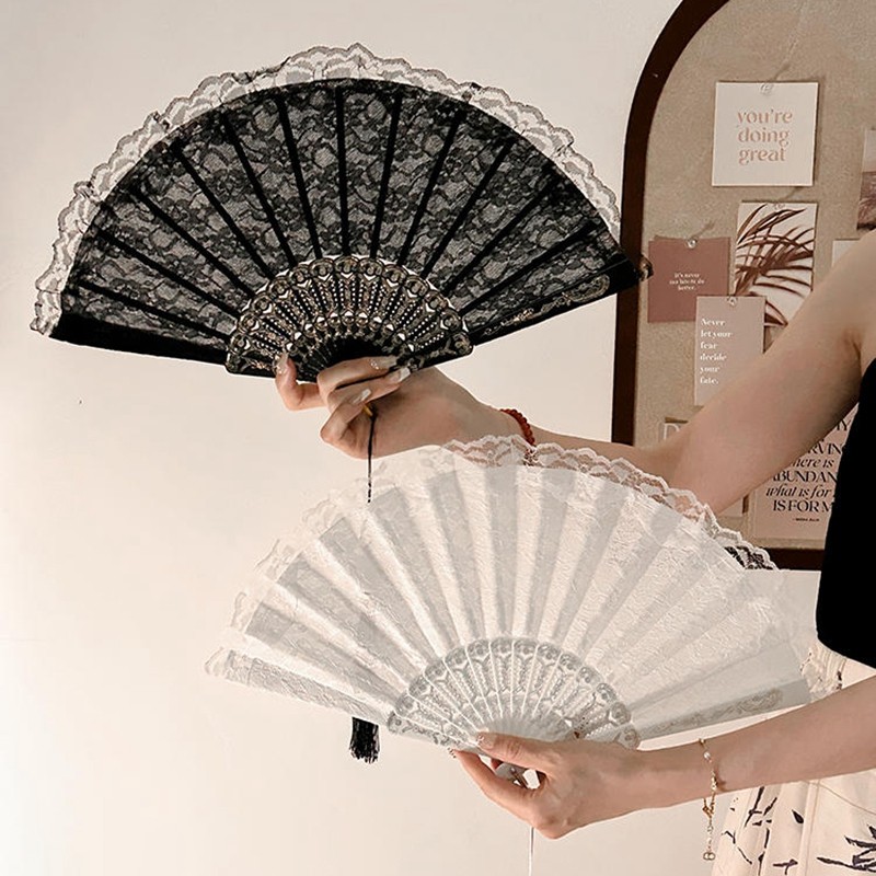 

1-10pcs Folding Fan Custom Hand Fan Folding Fan Lace Fan Chinese Hand Fan Classical Dance Fan Photo Shooting Prop Decorative Fan