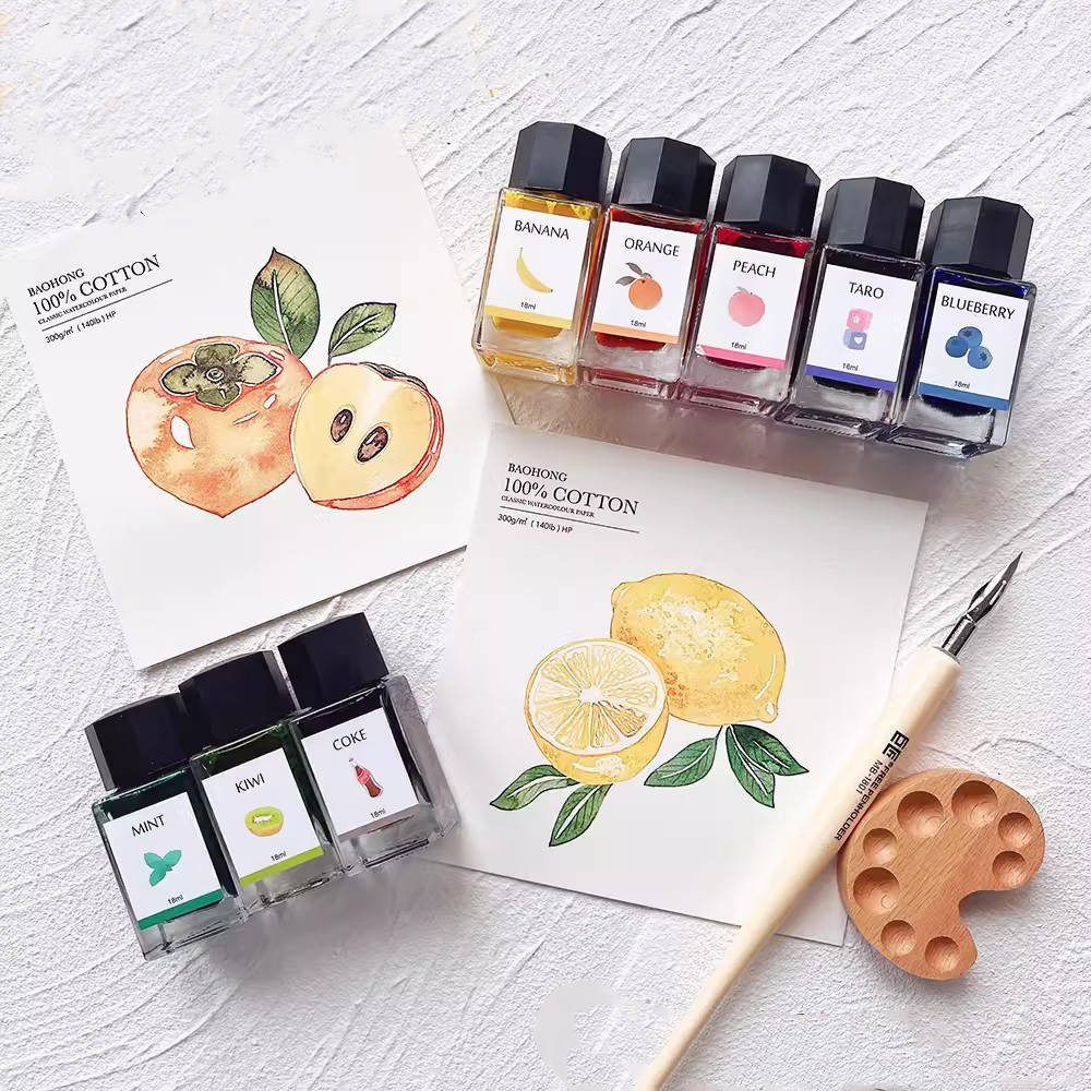 

Waterproof Color Fountain Pen Ink Bottle 18ml Brown Drawing lines for Watercolor Calligraphy School Art Stationary Supplies