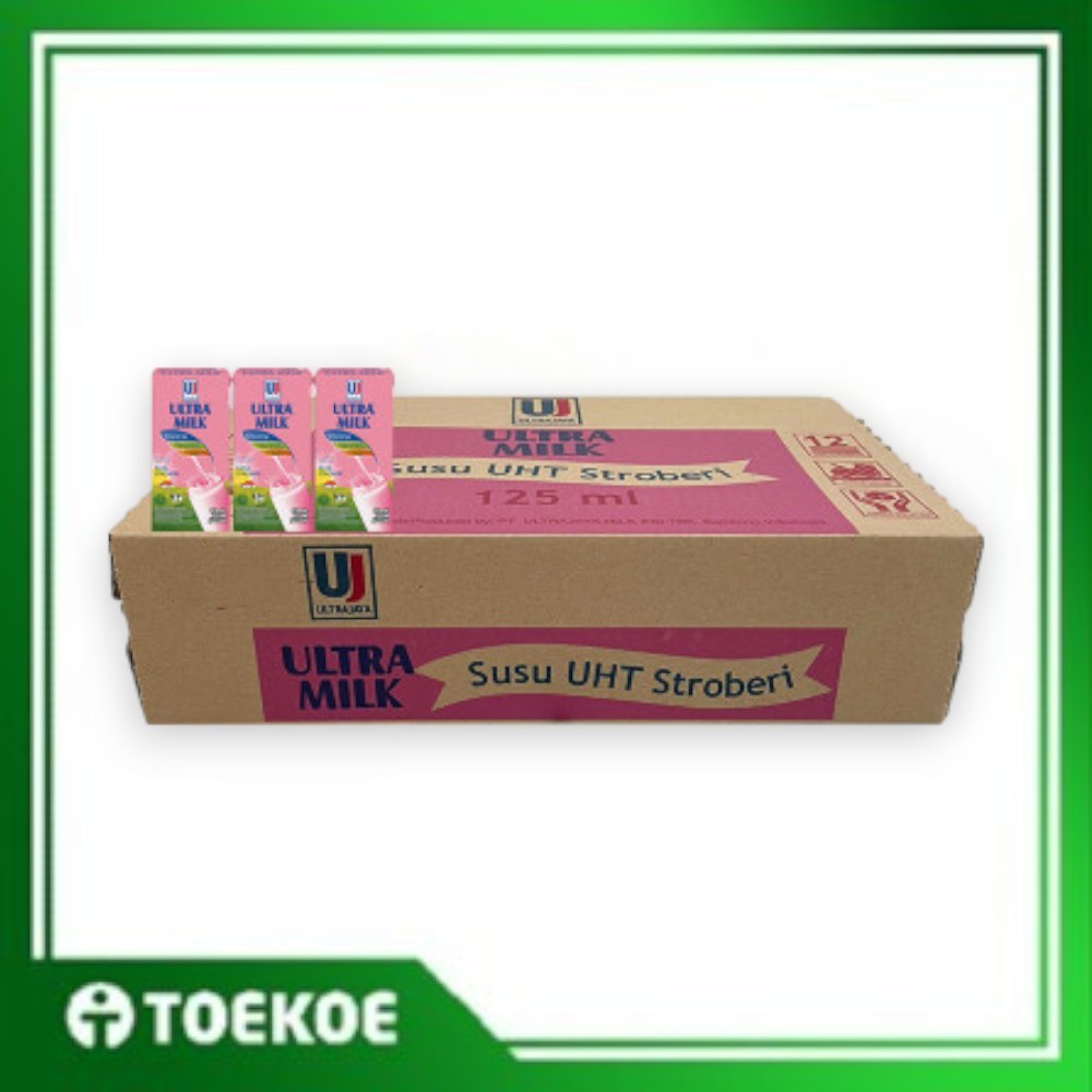 

TOEKOE Ultra Milk Susu Strawberry Stroberi 125ml 1 Dus [isi 40pcs]