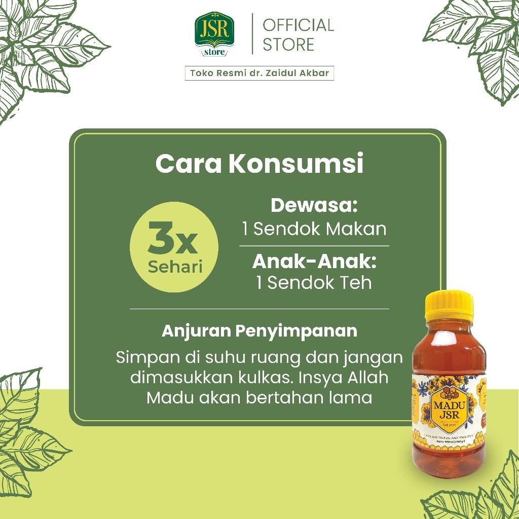 

JAMIN MURAH !!!MADU JSR dr Zaidul Akbar Asli dan Murni 100% - 360gram - 760gram(BISA LANGSUNG ORDER)