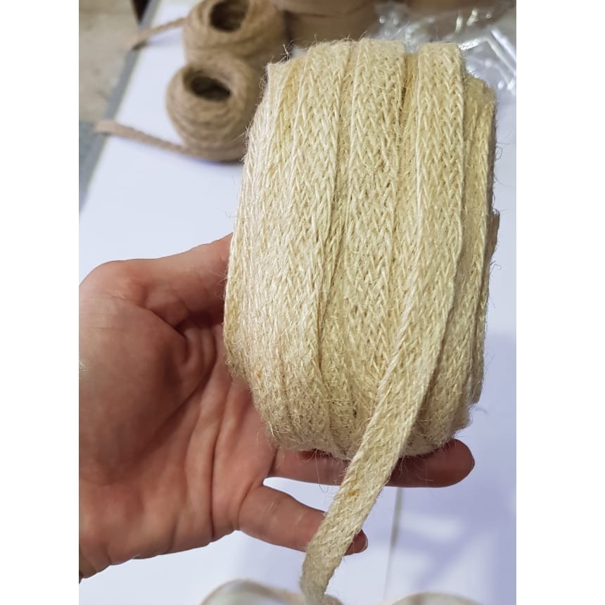 5YARD - 1CM | PITA TALI  GONI  ANYAM  PUTIH / JUTE BURLAP