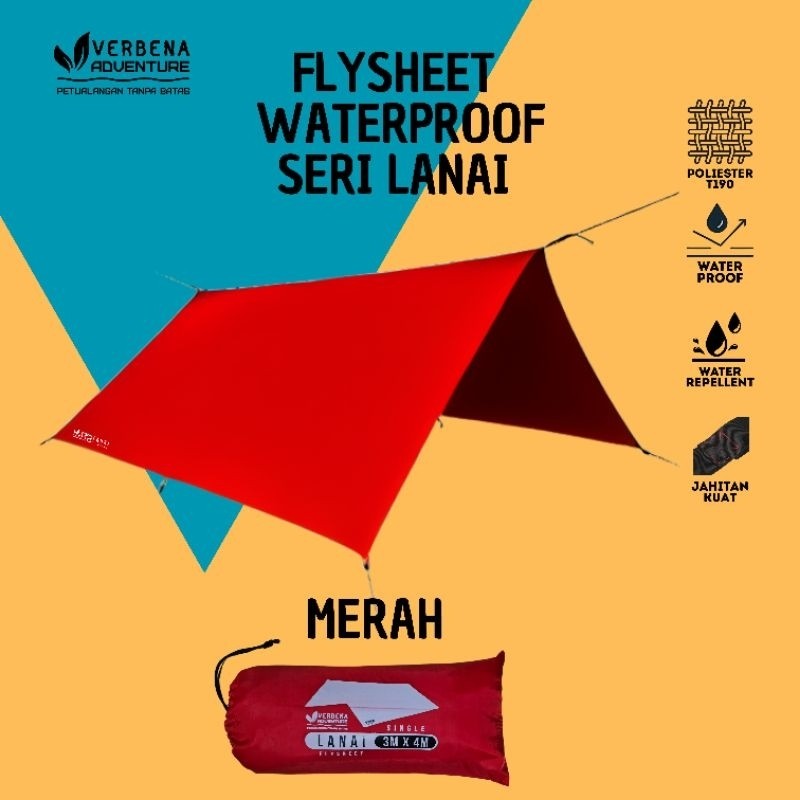 Verbena Advenrure ll Flysheet Waterproof  garansi 3x4, flysheet 3x3, flysheet 3x2, flysheet 4x6