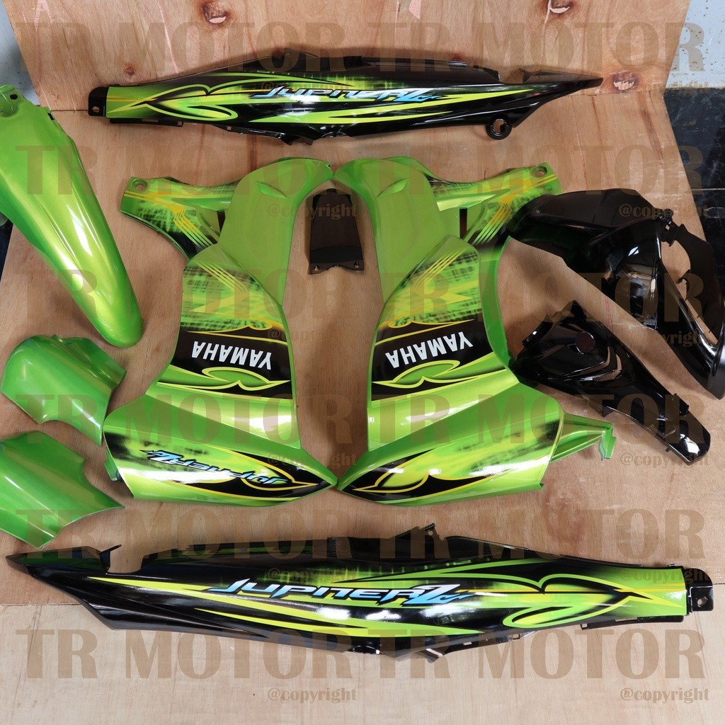 Cover Body Jupiter Z New Burhan 2008 Hijau Hitam Full Set Halus Bodi Jupiter Z Burhan Body Jupiter Z