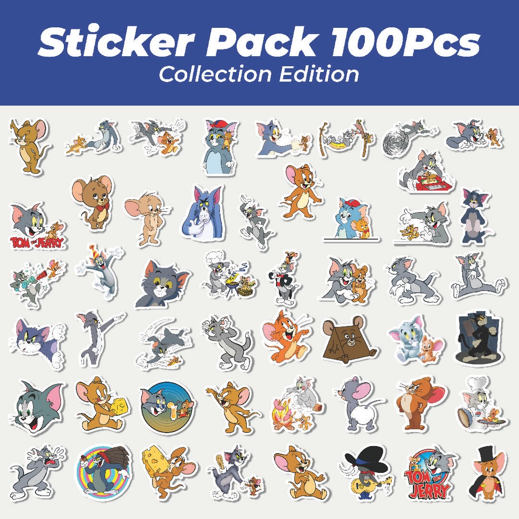 

Hot Stiker TOM and JERRY SERIES Lucu Anti Air Stikers Berperekat Waterproof Sticker Decal Buat Motor Helm Buku Journal Koper Casing HP Laptop Botol Minum