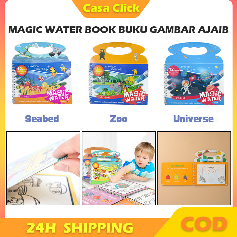 

Buku Mewarnai Magic Water Book Edukasi Dengan Spidol Air Edukasi Bermain Sambil Belajar Anak Paud