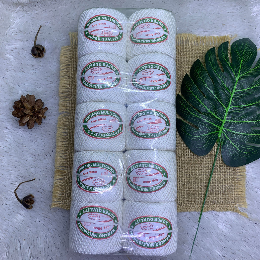 

(PROMO ISI 10 PCS / 1 PAK) Benang Kasur Rami Cap Sikat / Tali Benang Bendera Merah Putih / Tali Kerajinan Serbaguna