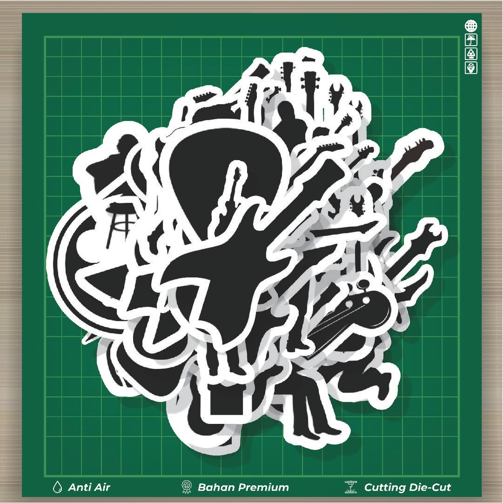

HOT 50 PCS STIKER Stiker People and Guitar Silhouette [Orang dan Siluet Gitar] Stiker Fashion Cars Decal Dingin Kartu Album Custom Vinyl Anti Air- Sticker Aesthetic Buku Journal Koper Casing HP Tablet Laptop Helm Motor Botol Minum