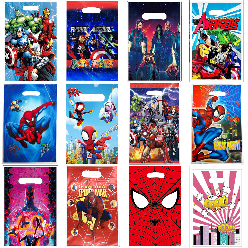 

New Avengers Gift Bags Birthday Party Decoration Superhero Goody Biscuit Package Candy Bag Baby Shower Kids Gifts Party Supplies