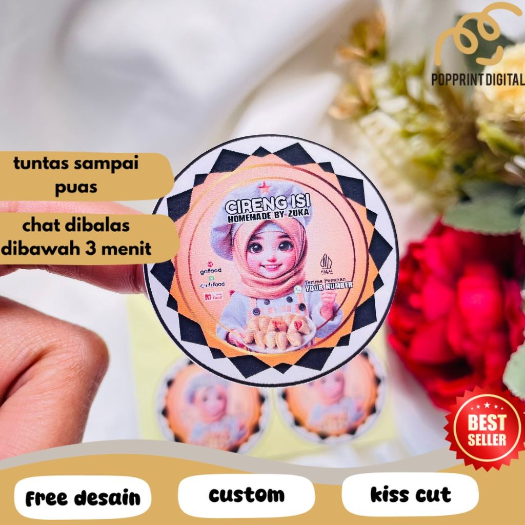 

PpD 9-15 Cetak Sticker Chromo Cireng Label Kemasan Cemilan Makanan Cilok Cibay Free Custom