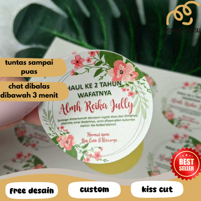 

PpD 5-8 Stiker Tahlil Haul Sticker Pengajian Mengenang Wafatnya 40 100 1000 Hari Tahlilan