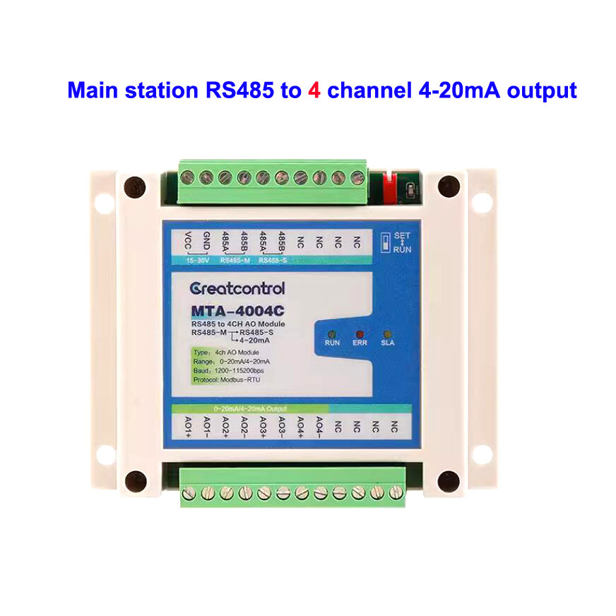 

Master Station RS485 to 2 4 8 Channel 4-20mA Slave Station 485 to 4-20mA Current Analog AO Output