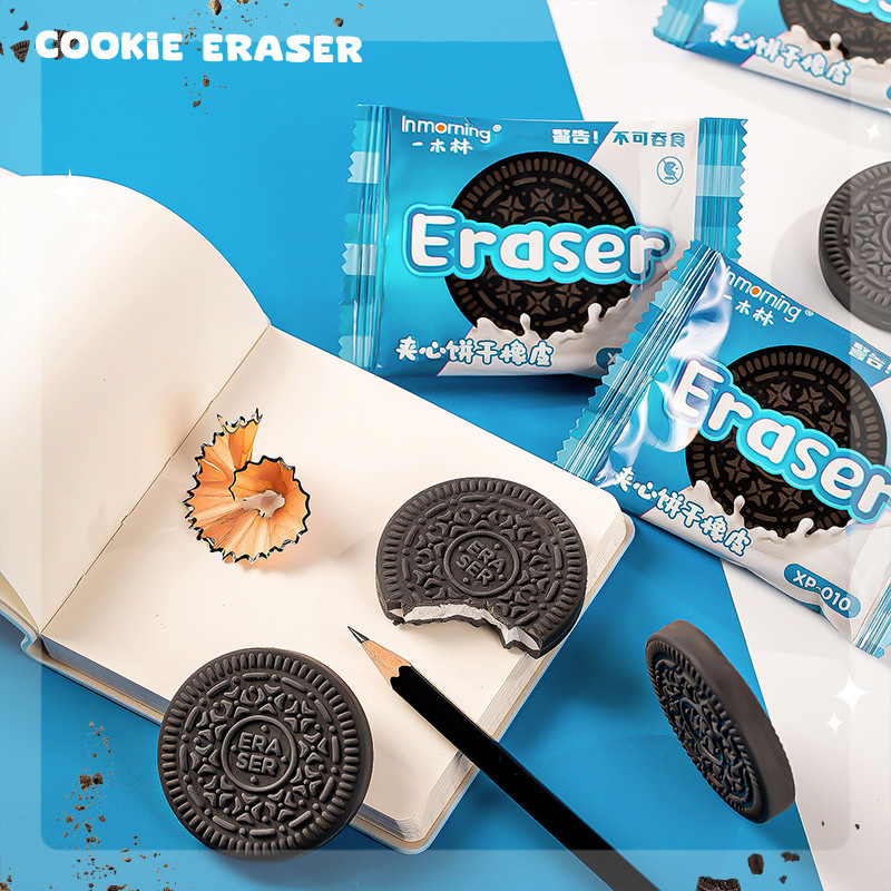

Kawaii stationery items School teacher gift Office Supplies classroom back to school cookie Carton Rubber Erasers cute things