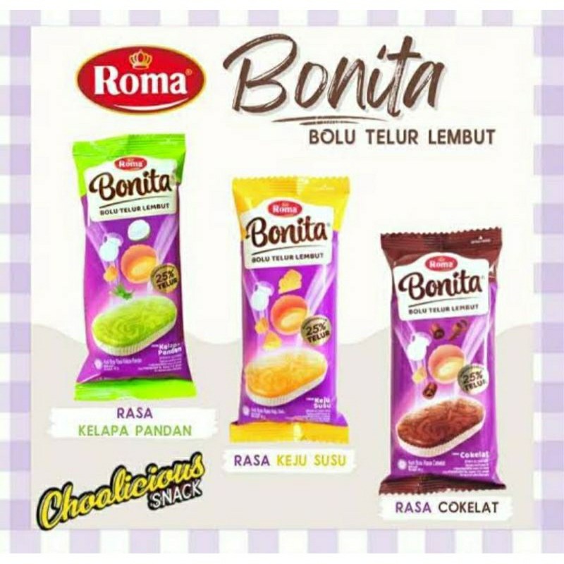 

Roma Bolu Bonita ( Isi 12 Pcs @30 Gr )