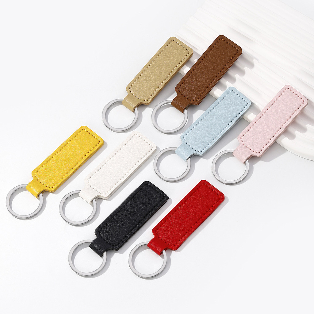 

7 Color Fashion Handmade Leather Lady Car Keychain Retro Style Men's Business Cowhide Key Accessories New Simple Unisex Keyrings