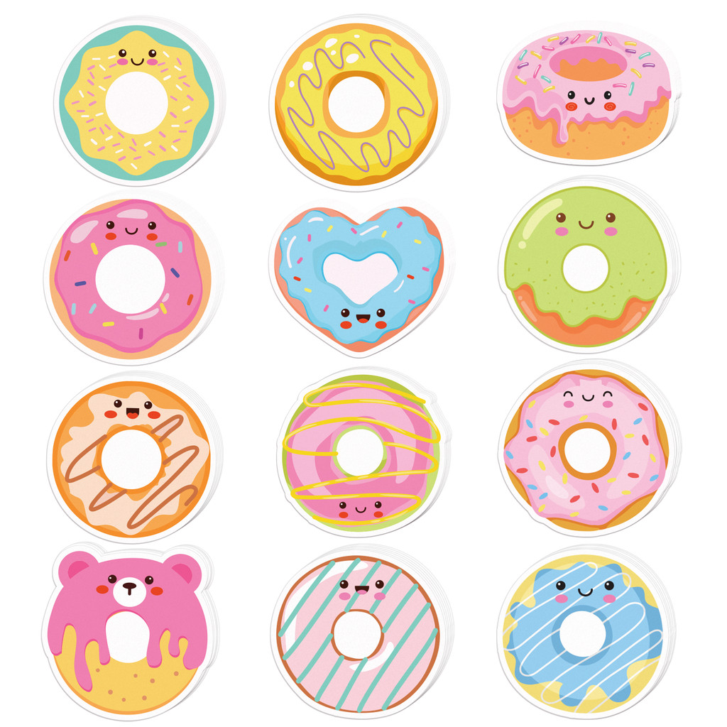

12/24/36pcs Donut Shaped Memo Pads Set,Self-Stick Notes Pads,Refrigerator Sticky Notes for Home Use Office Kids Gifts Supplies