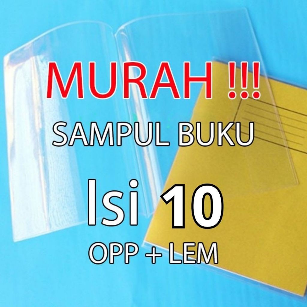

[Min-3] iSI 10 LBR TERMURAH! SAMPUL BUKU POS Plastik Bening Kaca Tebal + Perekat (OPP) [BOXY]