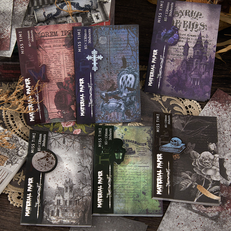 

6 styles 30 pcs Night in the castle series Vintage material paper DIY Scrapbooking Material handmade Diary Album