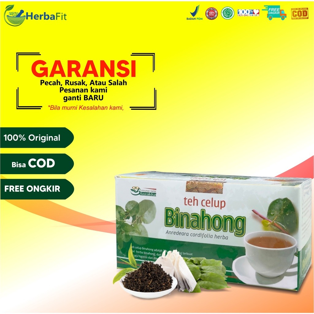 

Minuman herbal Teh Daun Binahong isi 20 Kantung Teh Celup untuk masalah Penyembuhan Luka operasi