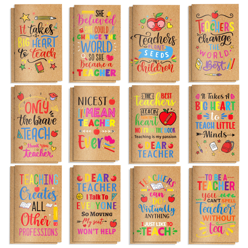

12/24pcs Teacher's Day Mini Pocket Notebook Children Gifts Office Stationery Notepad School Diray Memo Pad School Party Supplies