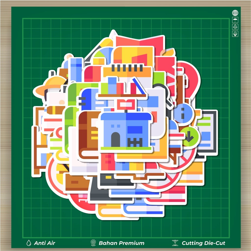 

HOT 50 PCS STIKER Stiker Library Icon Pack Series [Seri Paket Ikon Perpustakaan] Stiker Fashion Cars Decal Dingin Kartu Album Custom Vinyl Anti Air- Sticker Aesthetic Buku Journal Koper Casing HP Tablet Laptop Helm Motor Botol Minum