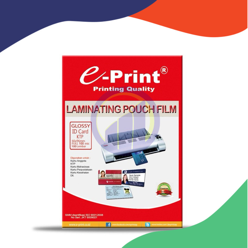 

(Pack) Laminating KTP E-PRINT 250 Mic isi 100 Lembar